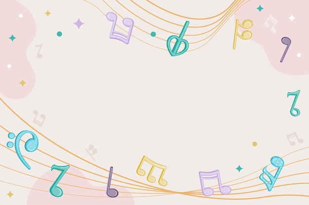 Pink-Pastel-Songnote-Signal-Hintergrund im horizontalen Bildschirm