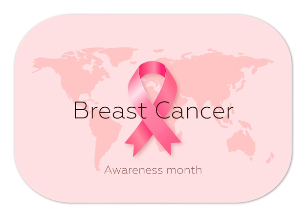 Pink ribbon sticker für den world breast cancer awareness month im oktober vektorillustration eps 10