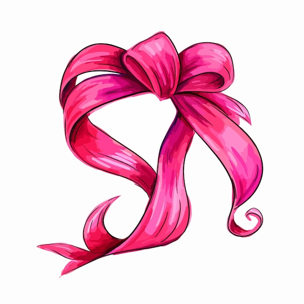 Vektor pink ribbon-vektor-illustration