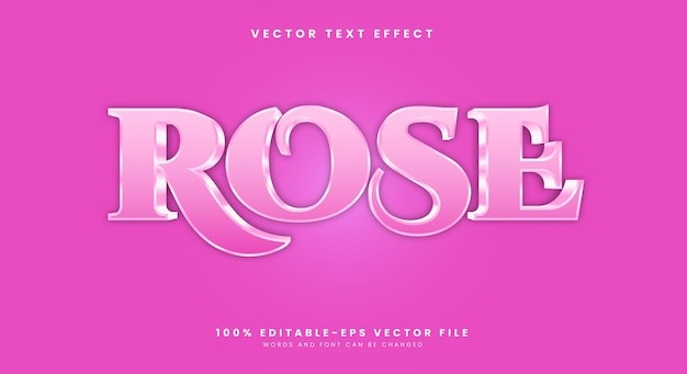 Pink Rose 3D bearbeitbare Text-Effekt-Vorlage geeignet für Luxus-Konzept