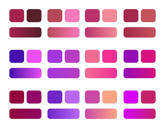 Pink-Rot-Gradienten-Farbpaletten