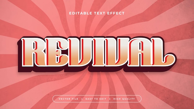 Pink, rot und orange Revival 3D-Editierbare Text-Effekt-Schriftart