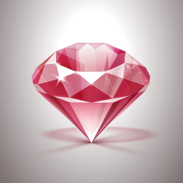 Pink shiny clear diamond nahaufnahme isoliert