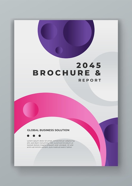 Pink-Weiß- und Lila-Violet-Vektorabstract Unternehmensbroschüre-Vorlage mit Formen für Jahresbericht und Geschäftskatalog Zeitschrift Flyer oder Broschüre Brochurenvorlage-Layout
