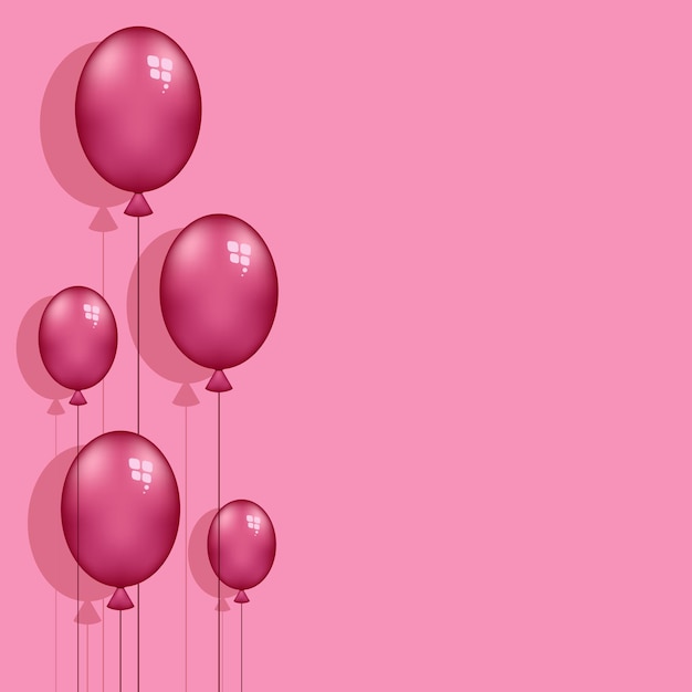 Pinke luftballons zum feiern gelrote ovale luftballons zum gestalten von bannern und einladungen