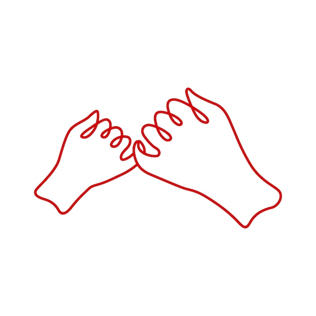 Vektor pinky schwören versprechen vater und sohn tochter kleiner finger hand logo vektor icon illustration
