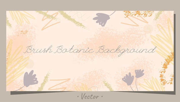 Pinsel botanische blumen organische ästhetische abstrakte textur moderner bannerhintergrund