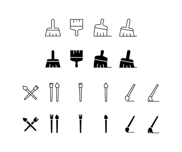 Vektor pinsel-icon-set