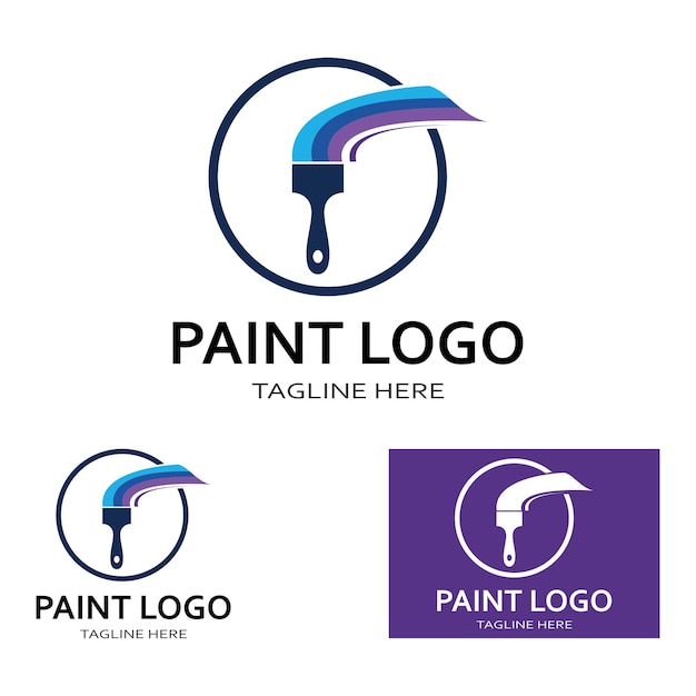 Pinsel-logo und symbolvektorbild