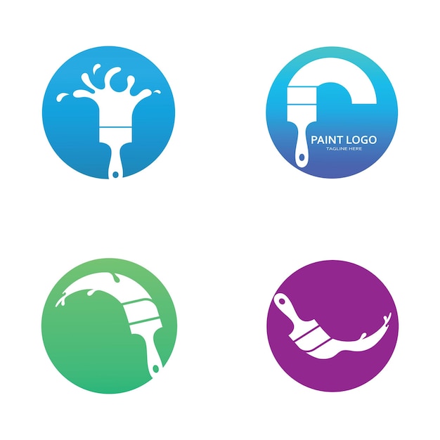 Pinsel-Logo und Symbolvektorbild
