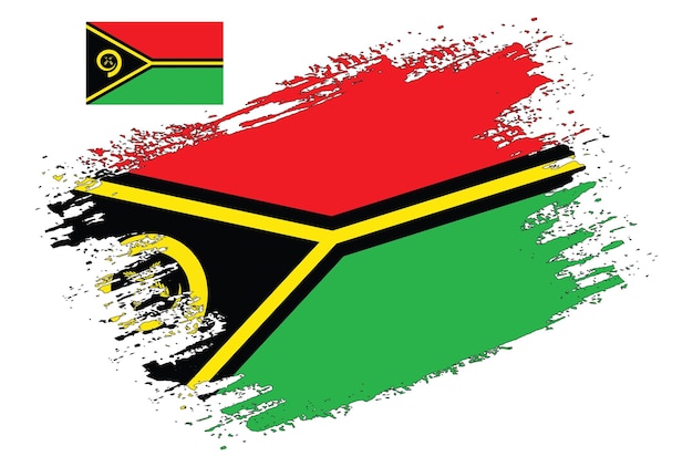 Pinseldesign Vanuatu-Flaggenvektor