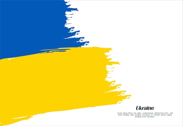 Vektor pinselkonzept der ukrainischen flagge flagge der ukraine im grunge-stil-bannerhintergrund