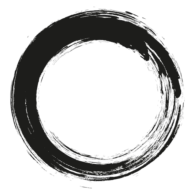 Vektor pinselkreise schwarzer abstrakter kreis rahmen
