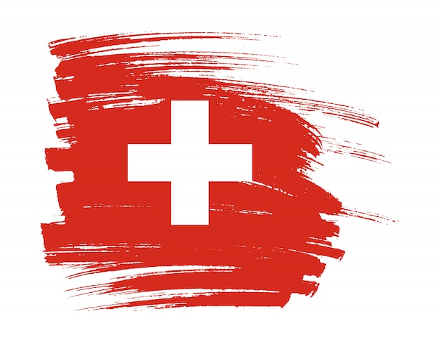 Pinselstrich flagge der schweiz