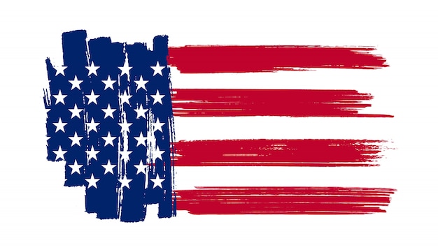 Vektor pinselstrich flagge der usa