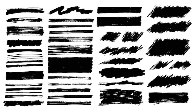 Pinselstriche Vektor Satz von Textfeldern Pinsel-Sammlung