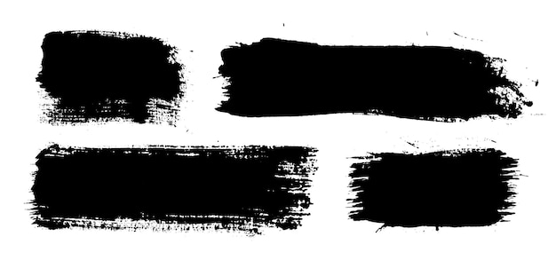 Pinselstriche Vektorpinsel-Set Grunge-Design-Elemente Rechteck-Textbox Schmutzige Not-Textur-Banner Tinte-Splitter Grungy gemalte Objekte