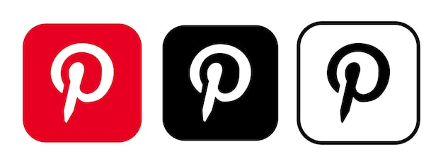 Vektor pinterest auf dem social-media-app-hintergrund social-media-symbole realistisches set editorial