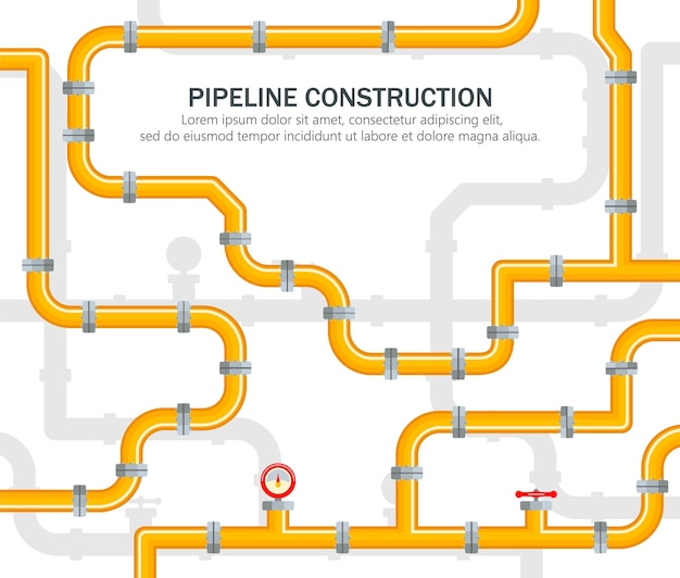 Vektor pipeline industriell auf gelbem hintergrund