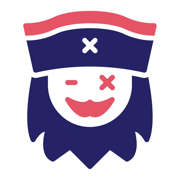 Vektor pirate beard-vektor-ikonen-illustration des piraten-ikonensets