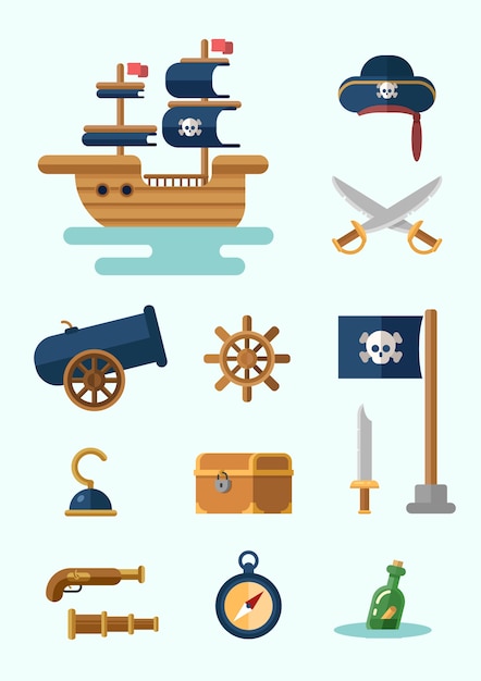 Vektor piraten-icon-set