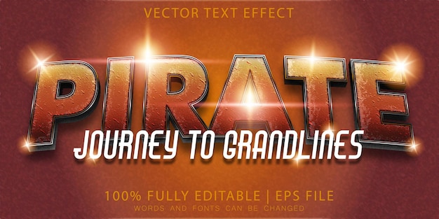 Vektor piraten-metall-grunge-text-effekt