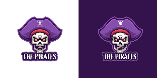 Piraten-Schädel-Maskottchen-Charakter-Logo-Vorlage