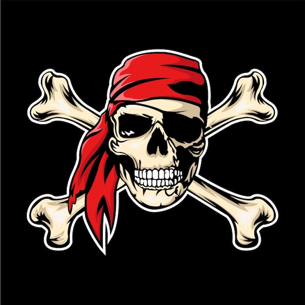 Piraten-Totenkopf-Maskottchen-Logo-Vektor