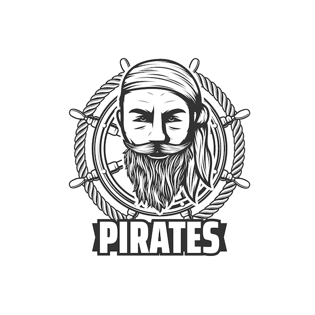 Piratensymbol korsar oder freibeuter-vektorsymbol