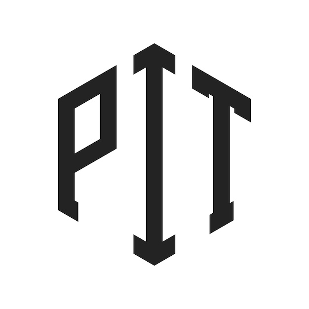 PIT-Logo-Design Anfangsbuchstaben PIT-Monogramm-Logo in sechseckiger Form