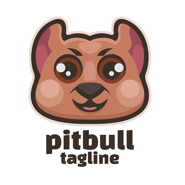 Pitbull-kopf-maskottchen-logo