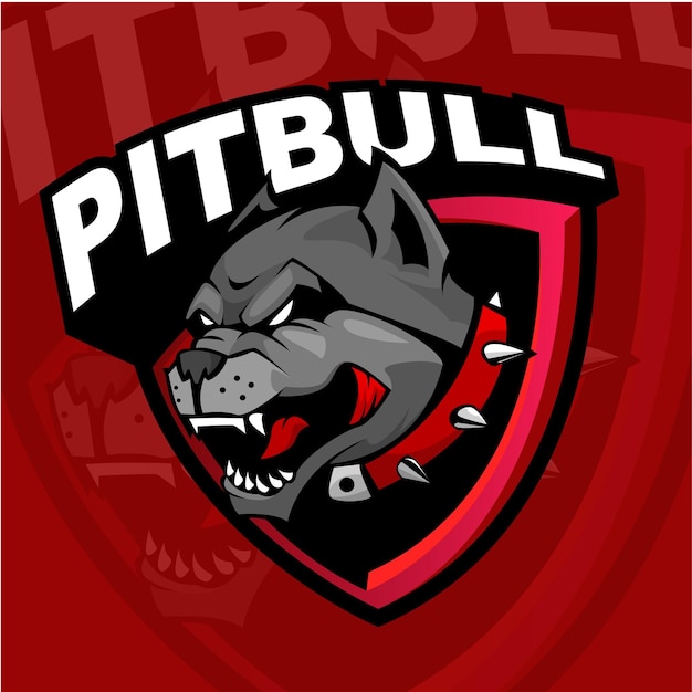 Pitbull-maskottchen-logo für esport-team-illustrationsvektor