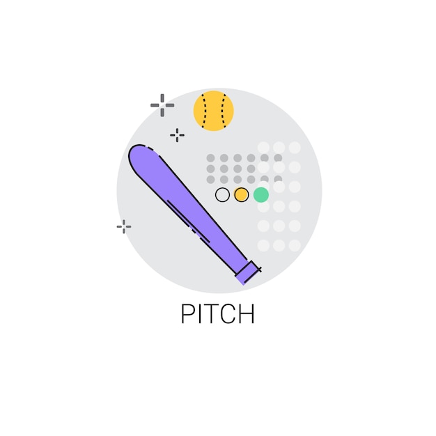 Pitch bat sport spiel symbol vektor-illustration