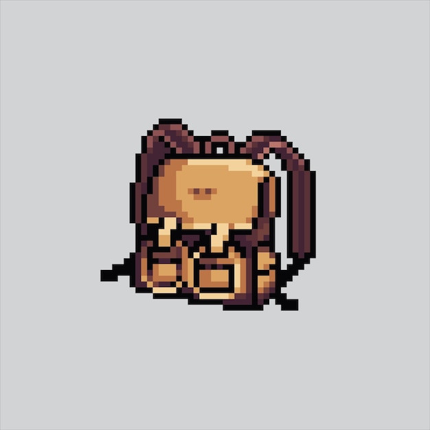 Pixel-art-illustration rucksack pixelated rucksack schul-rucksack-tasche pixelated für die pixel-art