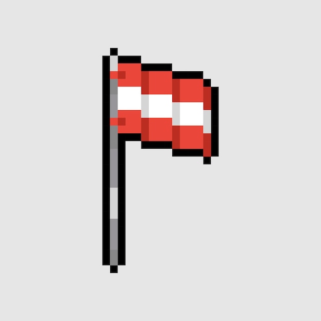 Vektor pixel-art-stil, 18-bit-stil österreich-flaggenvektor