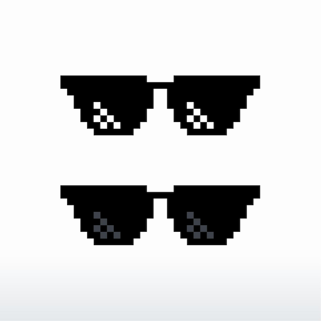 Vektor pixel-brille-vektor, pixel-brille-symbol logo-symbol