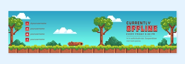 Pixel-Design-Twitch-Banner-Vorlage