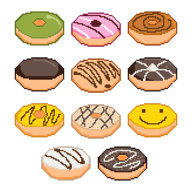 Vektor pixel-illustrierte donutation