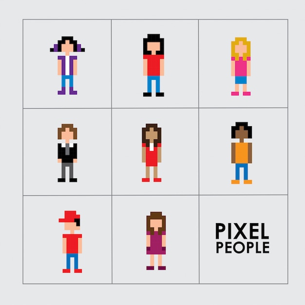 Vektor pixel menschen