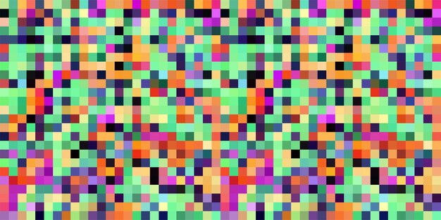 Pixeliertes, farbenfrohes, lebendiges geometrisches gitter, moderne abstrakte pixel, rauschvektortextur, kachel nahtlos