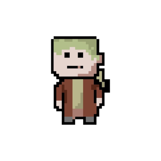 Pixelkunst 8bit-Zeichen Isolierte Vektorillustration