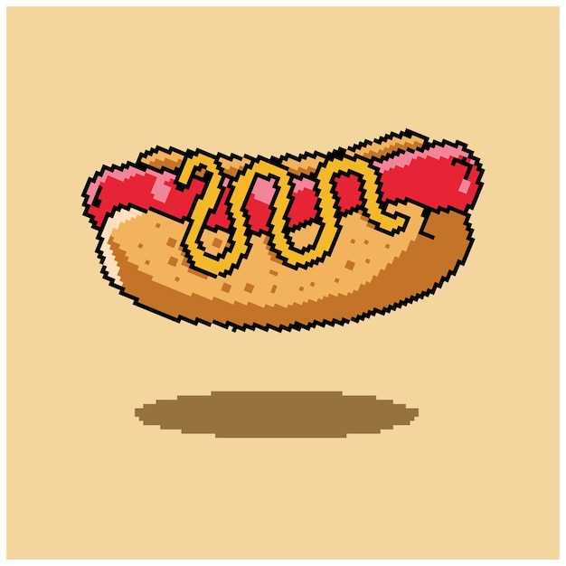 Pixelkunst-hotdog