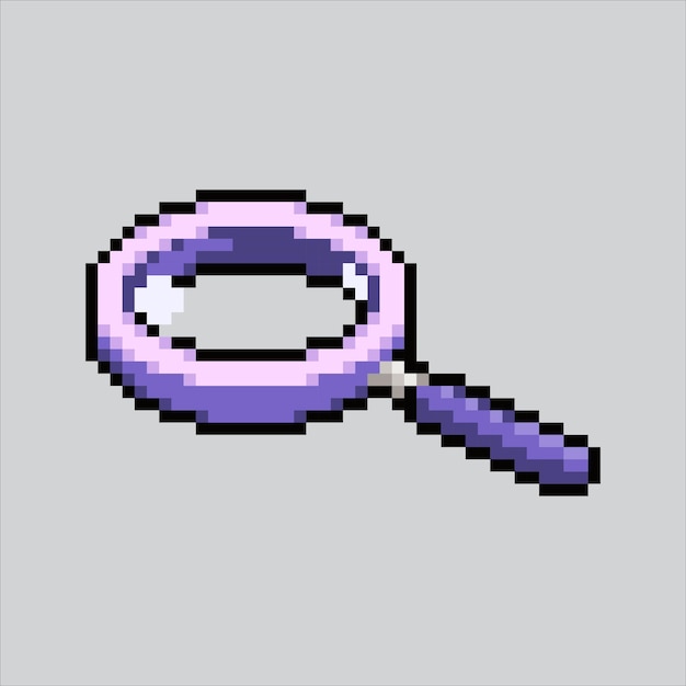 Pixelkunst-Illustrationslupe Pixeliertes Lup-Lupe-Lup-Symbol