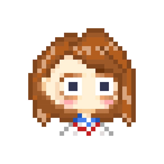 Pixelkunststil, 18-Bit-Stil süßer Chibi-Schulmädchenvektor