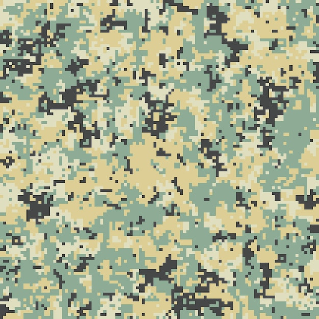 Pixeltarnung für eine soldatenarmeeuniform modernes camo-stoffdesign digitaler militärischer vektorhintergrund