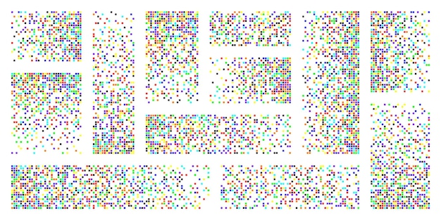 Pixelzerfall-Verfallseffekt verschiedene rechteckige Elemente aus quadratischen Formen verstreut