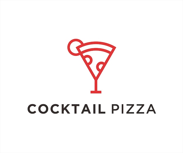 Pizza-cocktail-logo-design-vektor-illustration