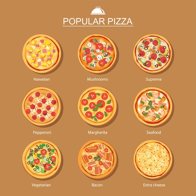 Pizza eingestellt anderes Menü