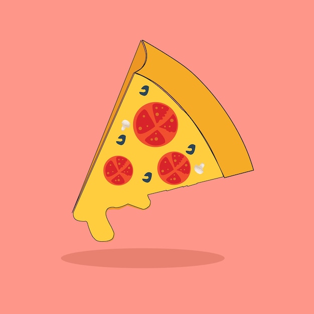 Pizza-essen minimalistischer illustrationsvektor