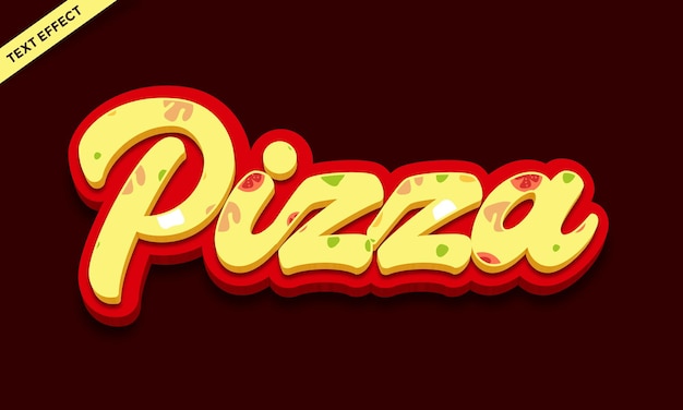 Vektor pizza-essen-text-effekt-design